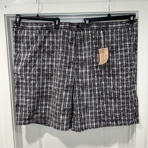 New 626 Blue bermuda Shorts Mens 58 Grey Plaid Big & Tall 100% Cotton Pockets